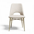 Chaise en tissu beige avec structure en métal doré dimensions 45 x 55 x 85cm