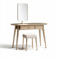 Coiffeuse en métal doré avec miroir et tabouret en tissu 100 x 45 x 75cm